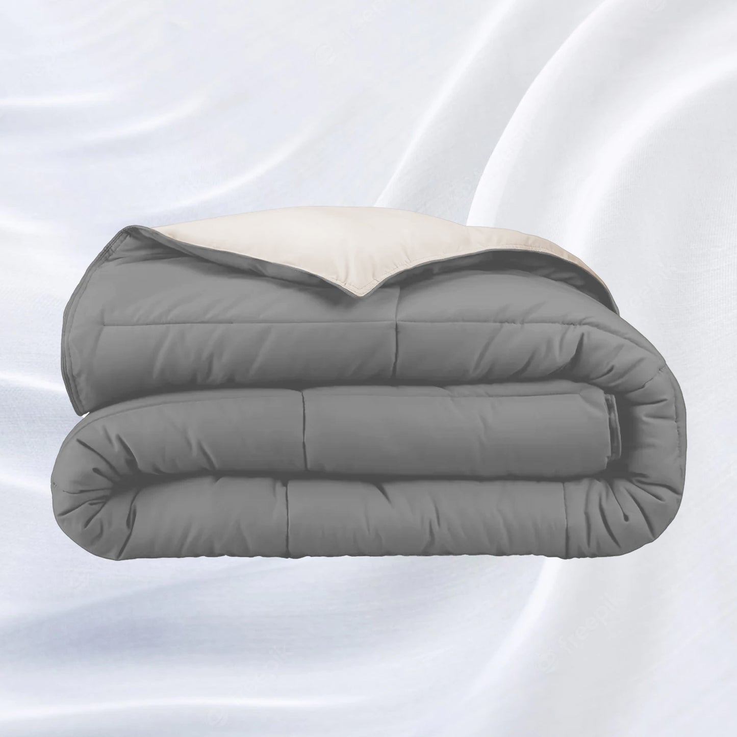 Cobertor Dos Plazas Bicolor Beige/Gris Claro