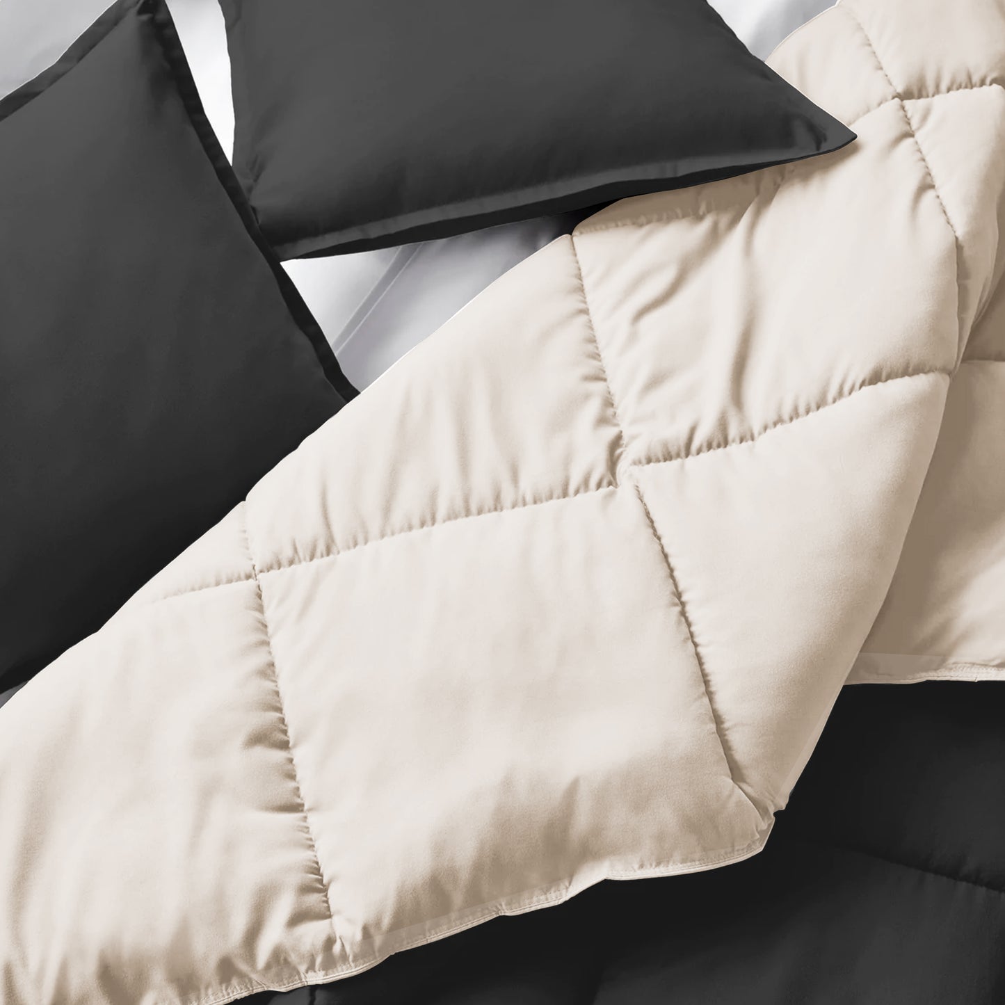 Cobertor Dos Plazas Bicolor Beige/Gris Oscuro