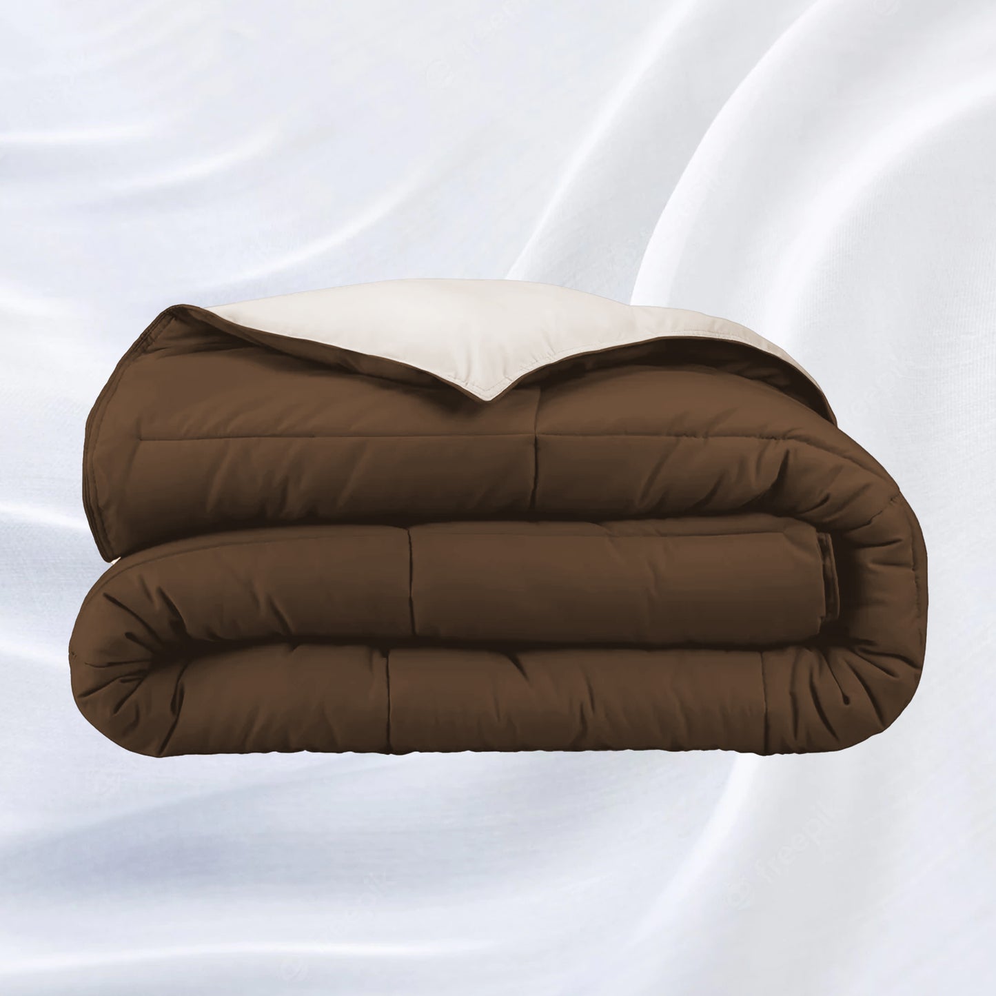 Cobertor King Bicolor Beige/Café Sin Cubrealmohadas