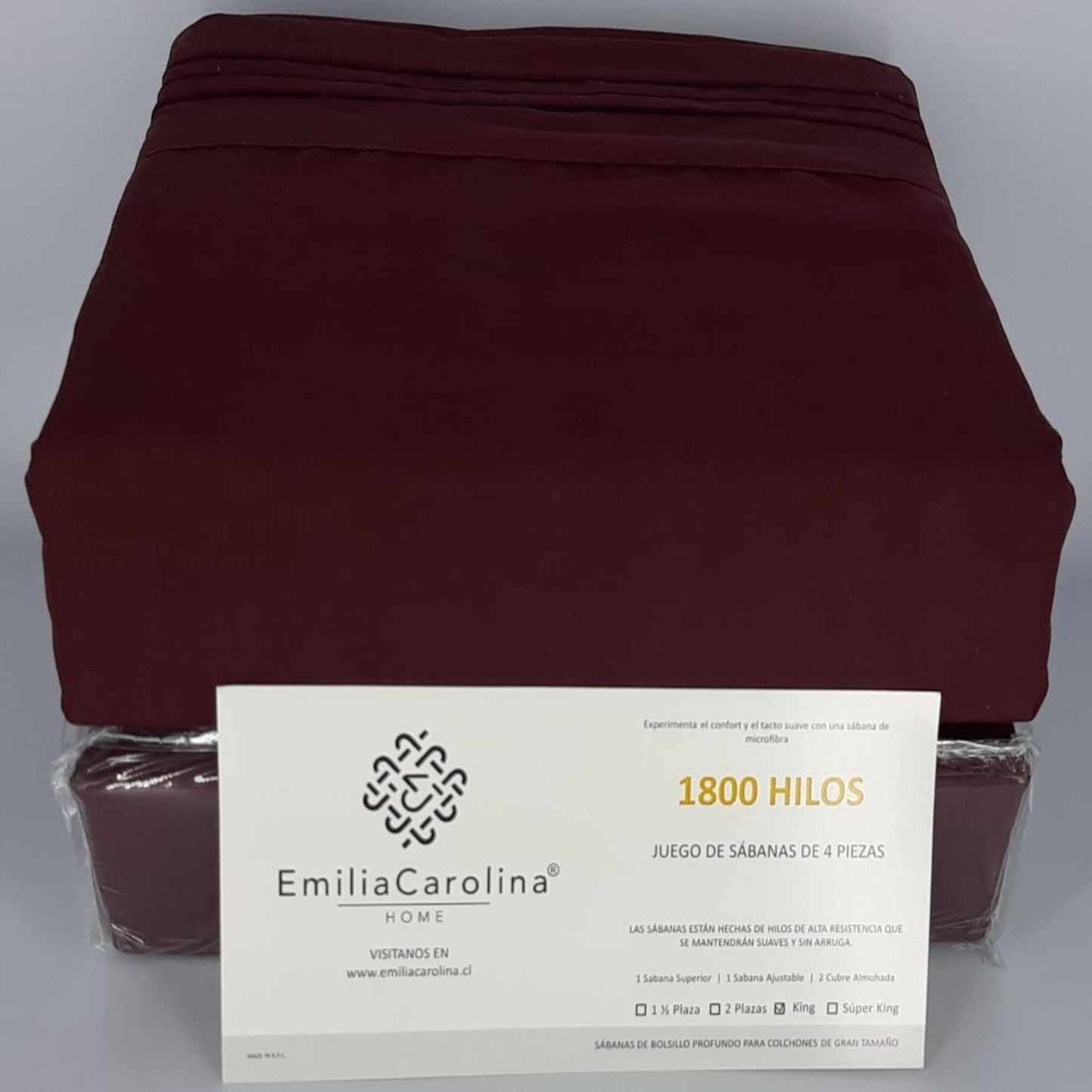 Sábanas King Color Vino Tinto - Sumérgete en un Sueño de Lujo y Confort