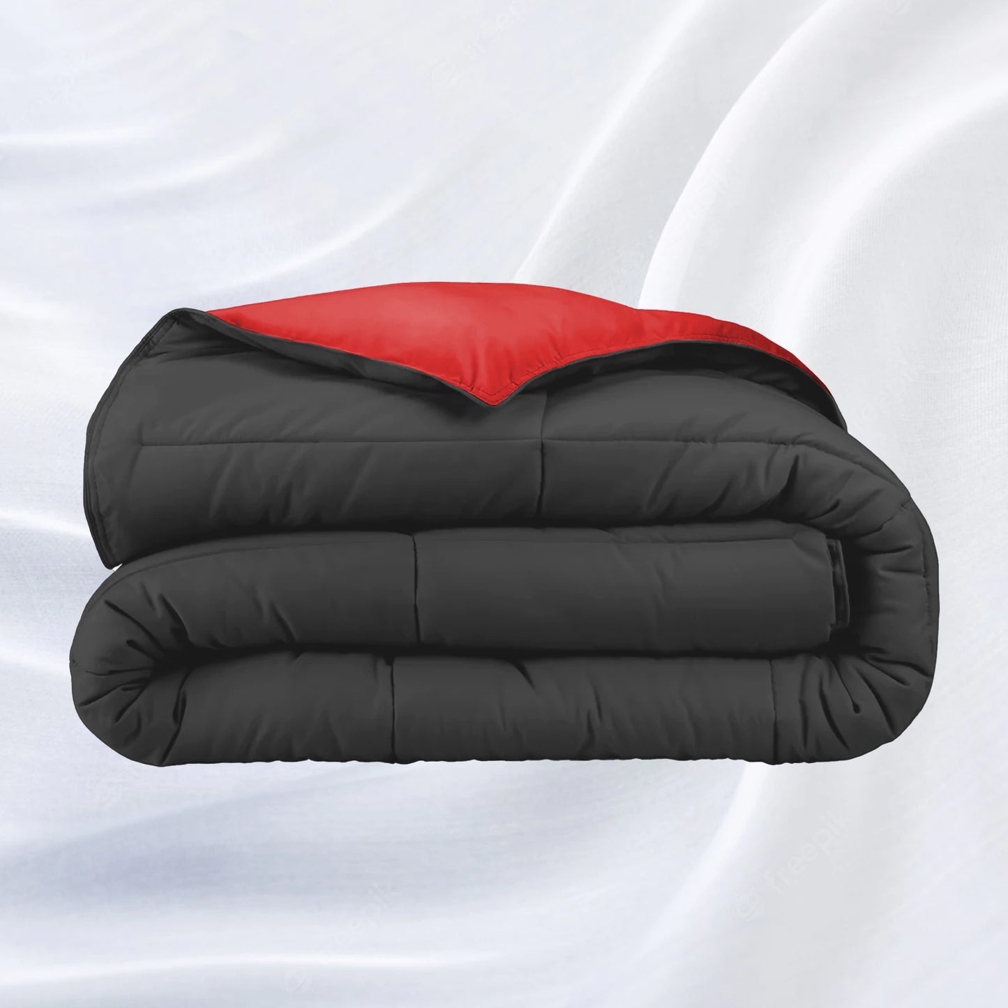 Cobertor King Bicolor Gris Oscuro/Rojo